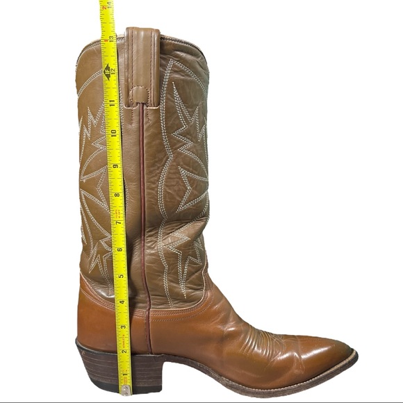 Nocona VINTAGE two tone brown western boots  stitch design size 8 women/6.5 men - Picture 7 of 12